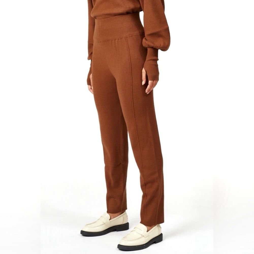 NWT Silk & Salt Luxe Lounge Pants Sweater Knit Pant Chestnut Brown Size XL NEW - Picture 7 of 12